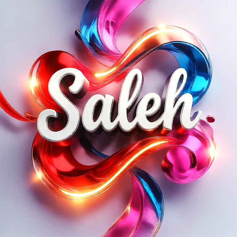 تحميل صورة اسم صالح بخط انجليزي أنيق تصميم 3D فاخر للفيسبوك والواتساب