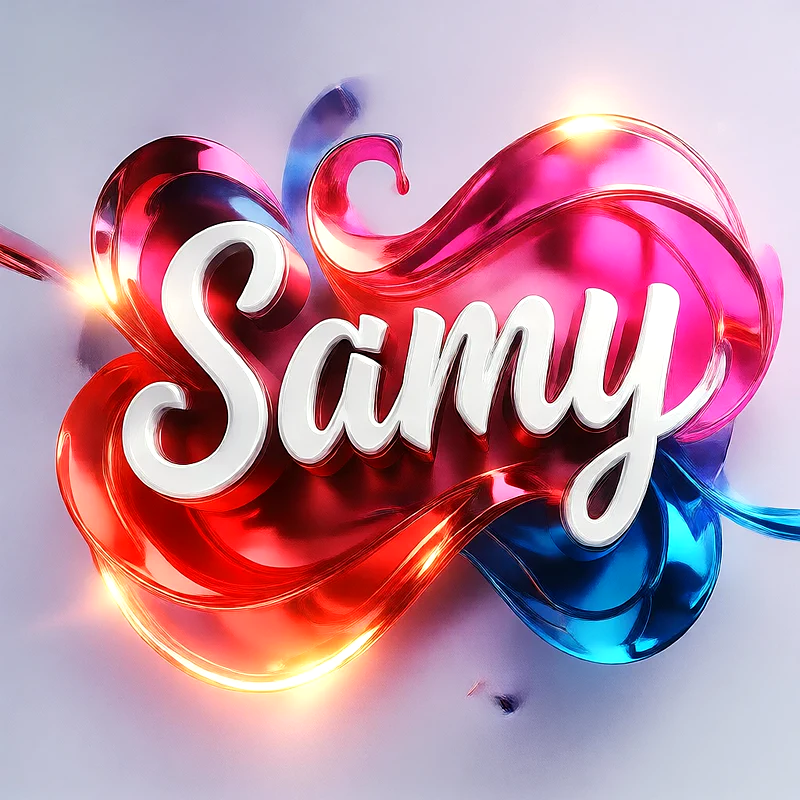 تحميل صورة اسم سامي بخط انجليزي أنيق تصميم 3D فاخر للفيسبوك والواتساب