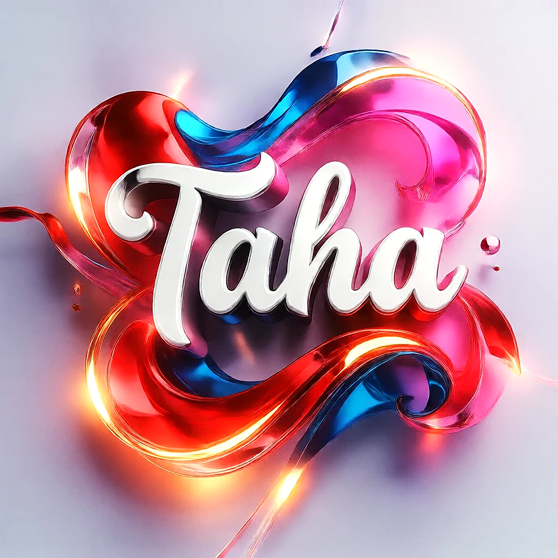 تحميل صورة اسم طه بخط انجليزي أنيق تصميم 3D فاخر للفيسبوك والواتساب