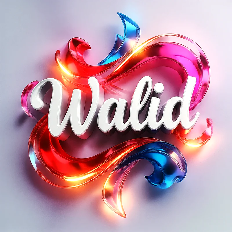 تحميل صورة اسم وليد بخط انجليزي أنيق تصميم 3D فاخر للفيسبوك والواتساب