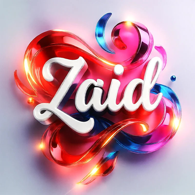 تحميل صورة اسم زيد بخط انجليزي أنيق تصميم 3D فاخر للفيسبوك والواتساب