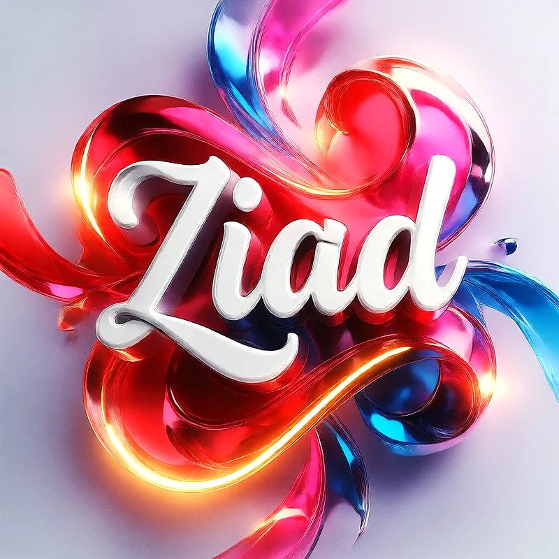 تحميل صورة اسم زياد بخط انجليزي أنيق تصميم 3D فاخر للفيسبوك والواتساب