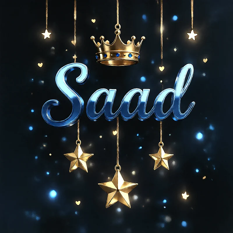 تحميل صورة اسم سعد بتاج ونجوم خلفية موبايل وبروفايل فيسبوك وواتساب