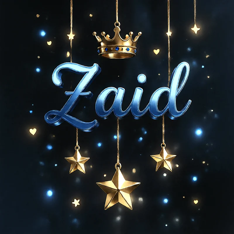 تحميل صورة اسم زيد بتاج ونجوم خلفية موبايل وبروفايل فيسبوك وواتساب