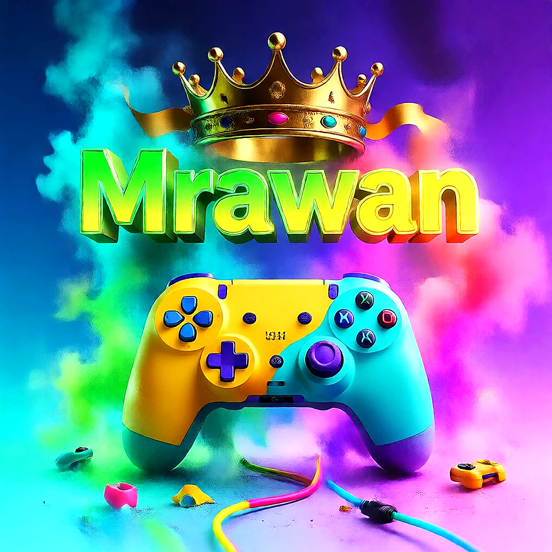 صورة اسم مروان بتاج ذهبي على يد تحكم ألعاب بلاى ستيشن | تصميم جيمنج 3D للفيسبوك والواتساب