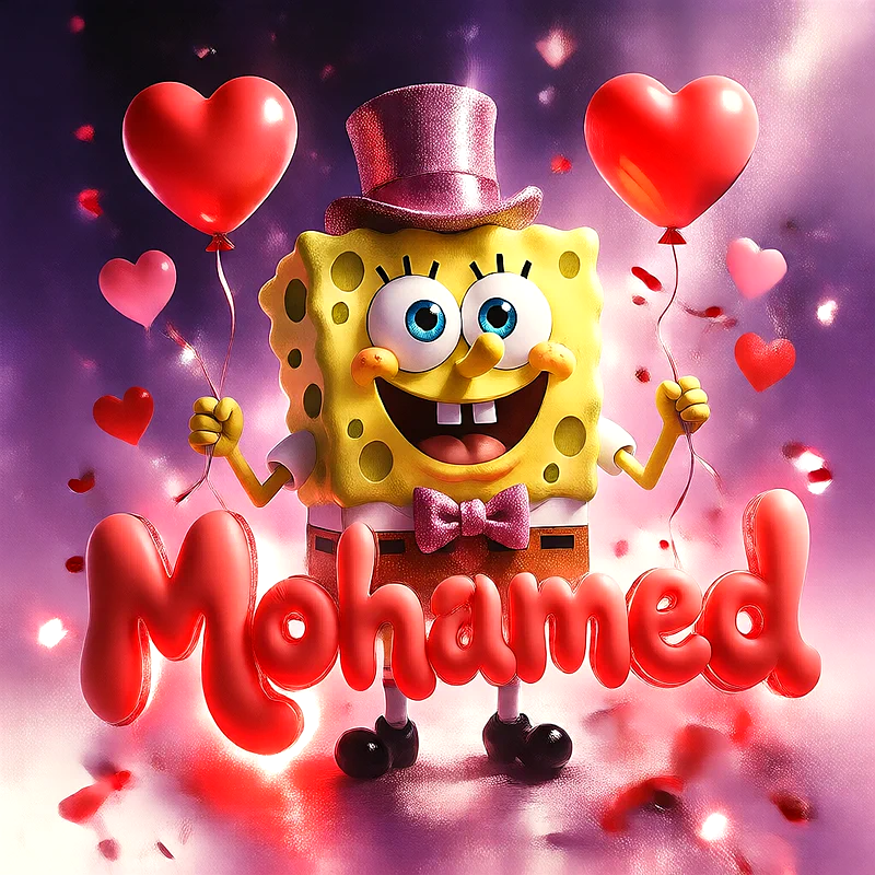 اجمل صور رومانسية لاسم محمد بالبالونات الحمراء | تصميم رومانسي | تصاميم مميزة للفيسبوك والإنستجرام
