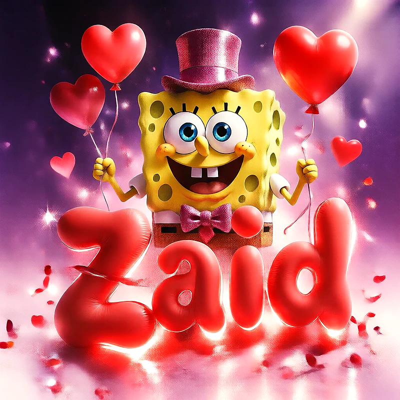 اجمل صور رومانسية لاسم زيد بالبالونات الحمراء | تصميم رومانسي | تصاميم مميزة للفيسبوك والإنستجرام