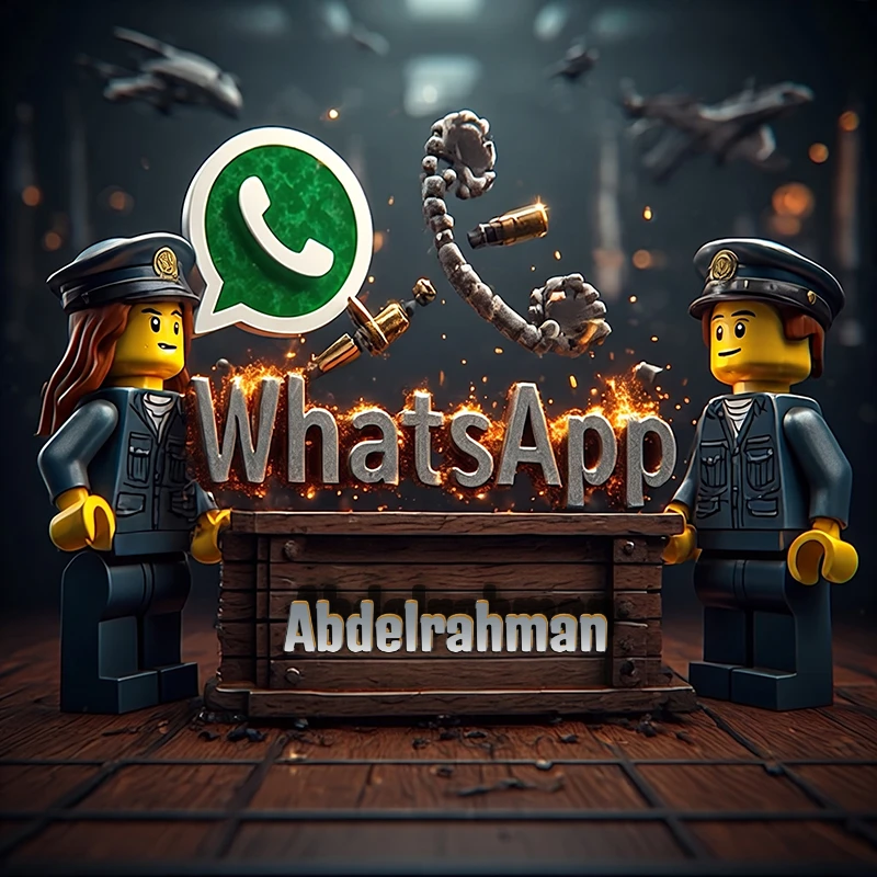 تحميل صورة اسم عبدالرحمن بشخصية ليغو عسكرية مع شعار واتساب صور للوتساب