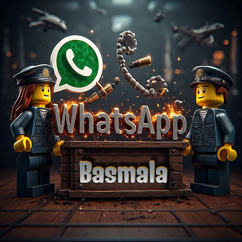 تحميل صورة اسم بسملة بشخصية ليغو عسكرية مع شعار واتساب صور للوتساب