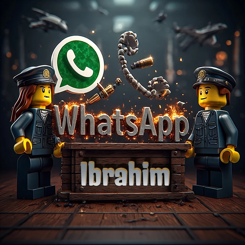 تحميل صورة اسم ابراهيم بشخصية ليغو عسكرية مع شعار واتساب صور للوتساب