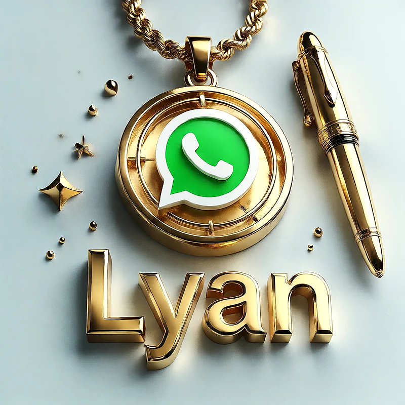 تصميم ذهبي فاخر لاسم ليان مع شعار واتساب وقلم أنيق | صور للواتساب
